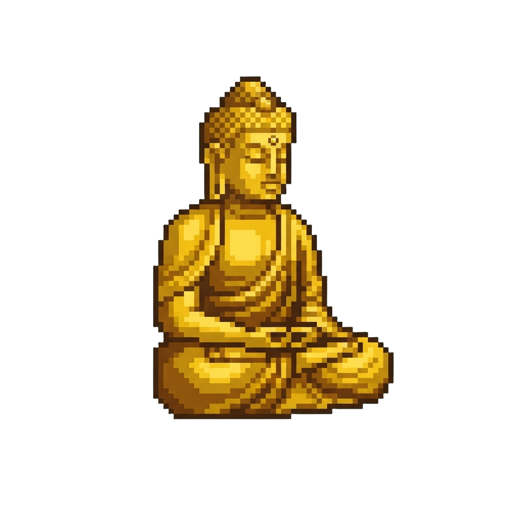 A Luminous Golden Buddha Silhouette