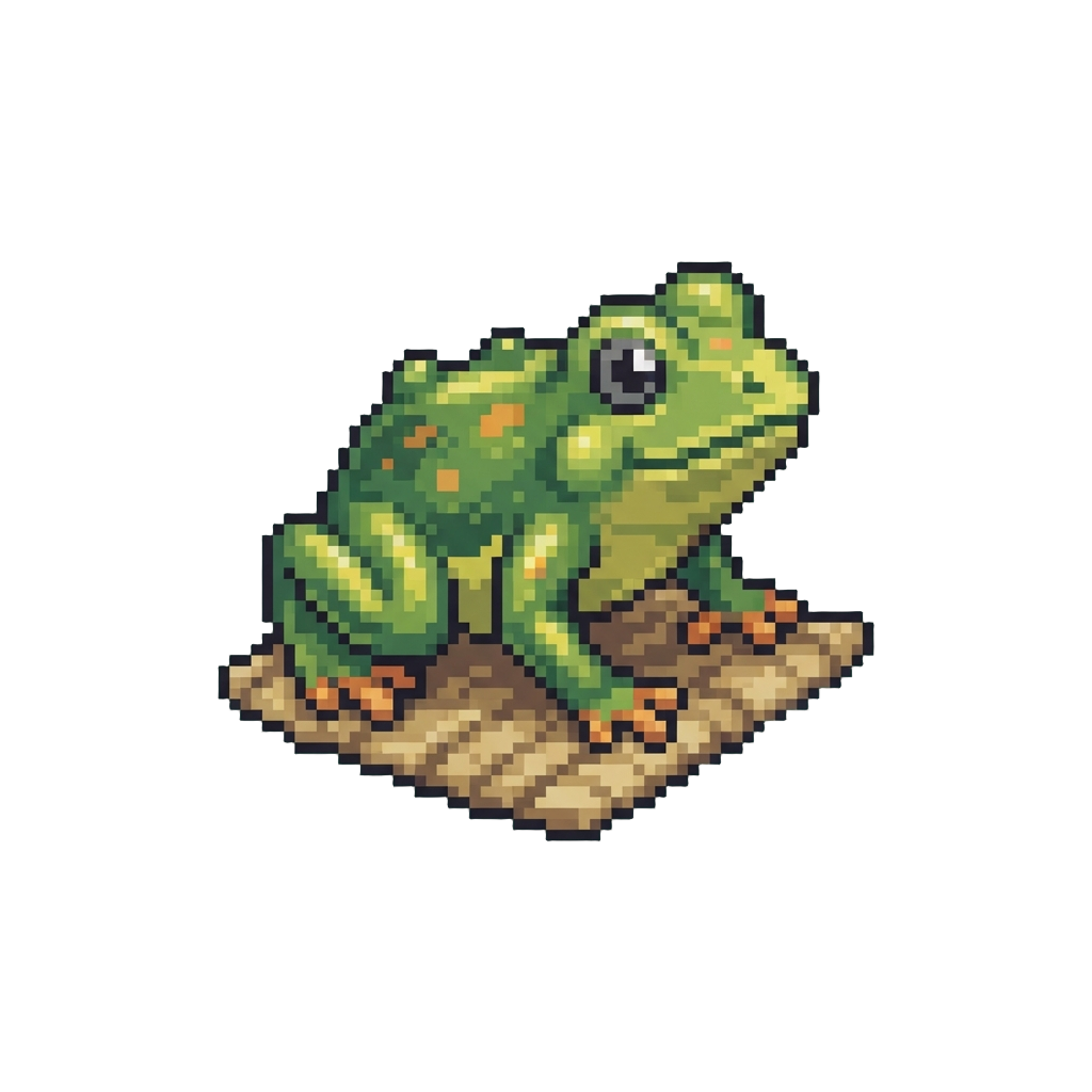 A Noisy Curious Toy Frog Hopping Onto the Mat