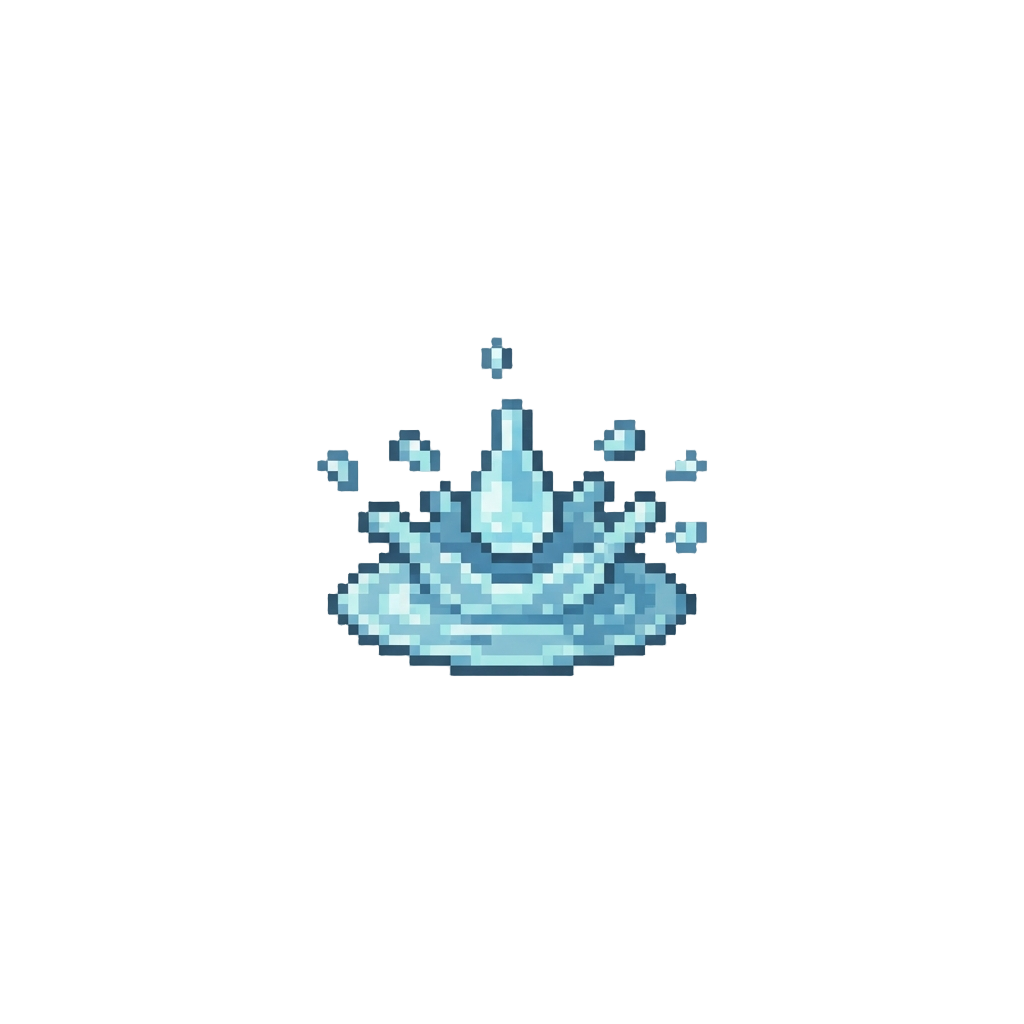 A Tiny Drop of Dew Landing with a Sudden Splash