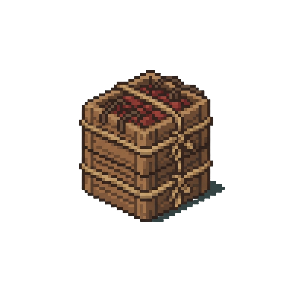 A Stack of Volatile Dynamite Crates Tied with Rope