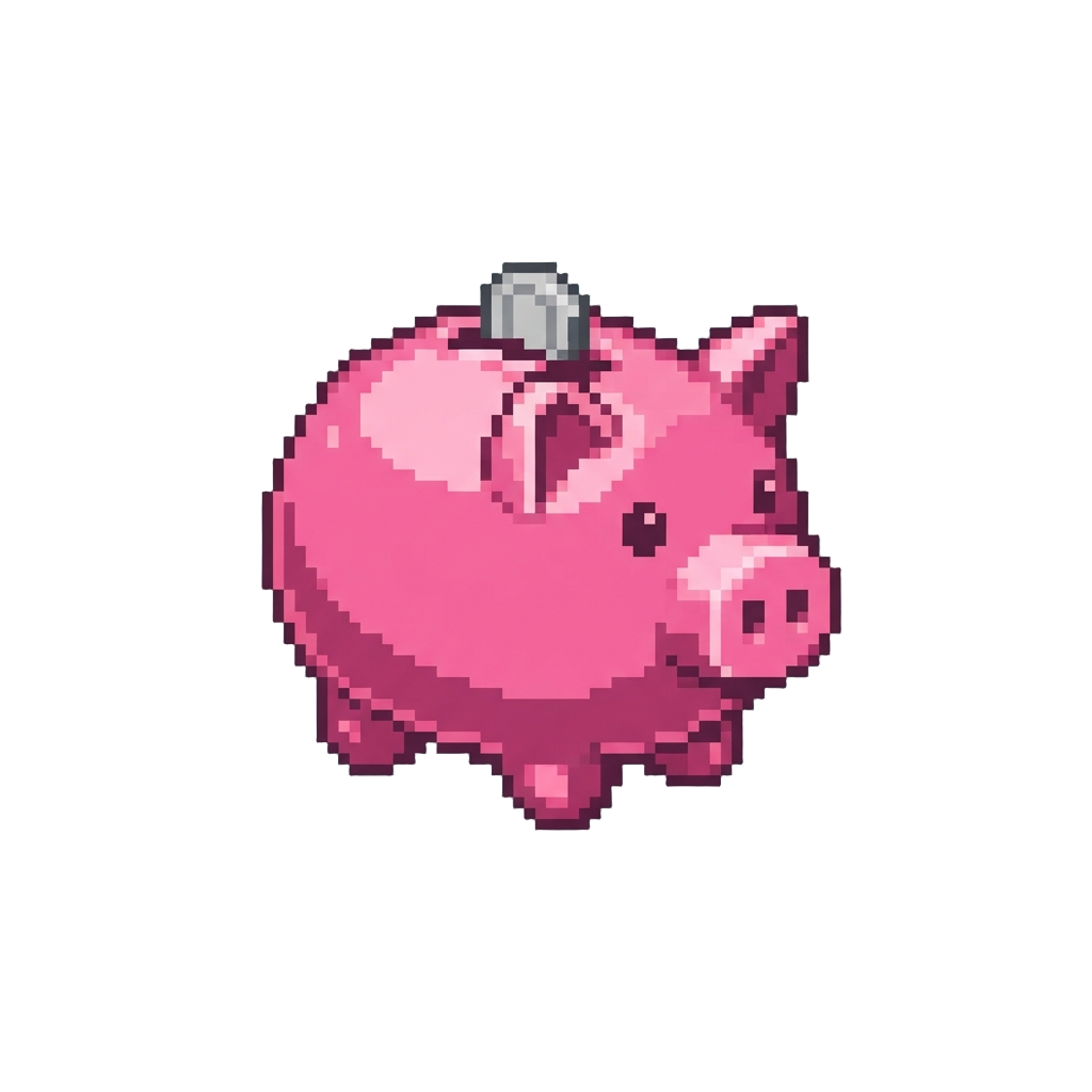 A Shiny Metallic Pink Piggy Bank