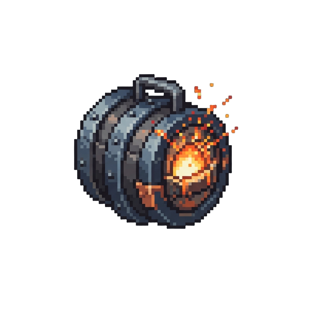 A Heavy Iron Mine-casing Sizzling with Sparks