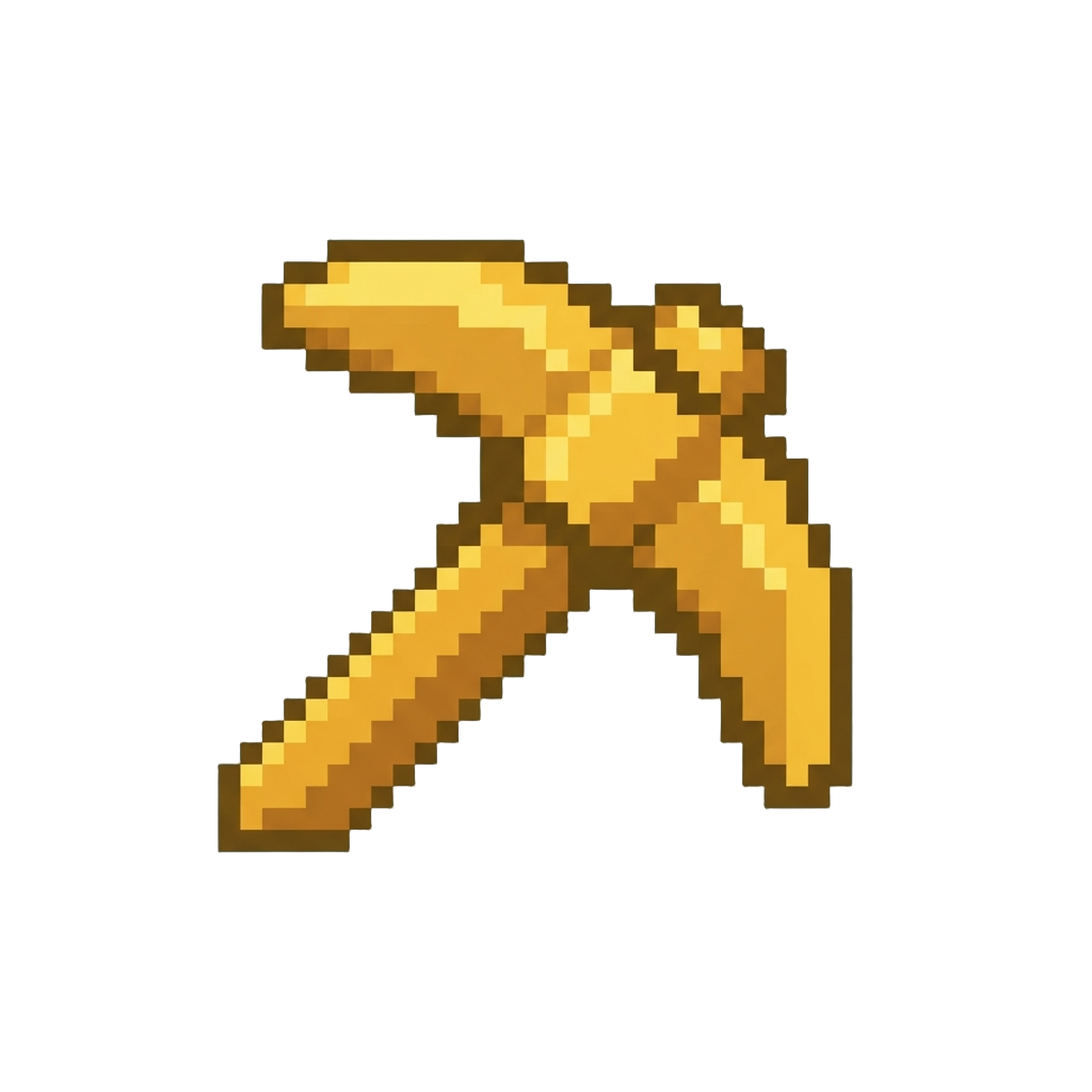 A Solid Gold Pickaxe Head