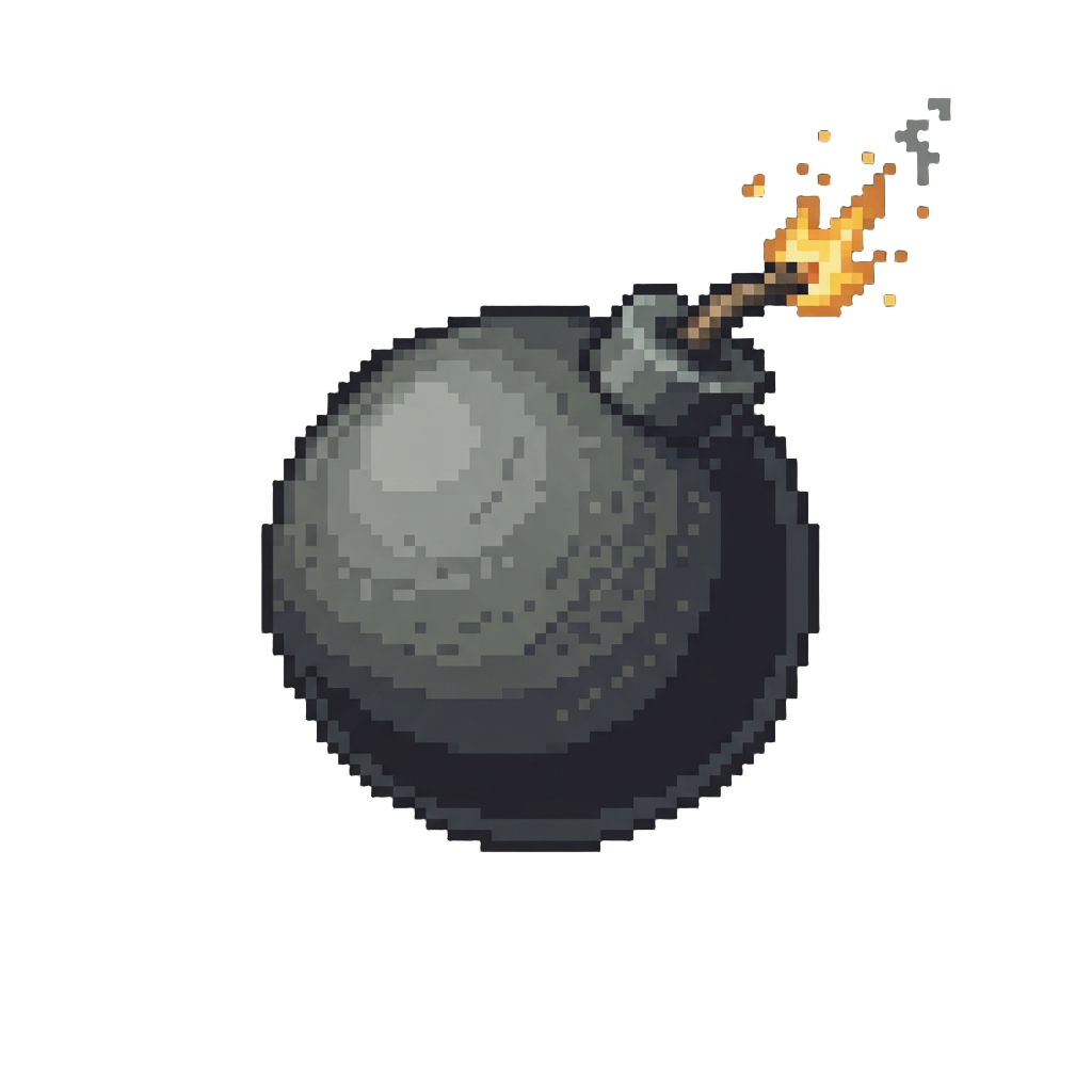 A Round Iron Bomb with a Sputtering Burning Wick