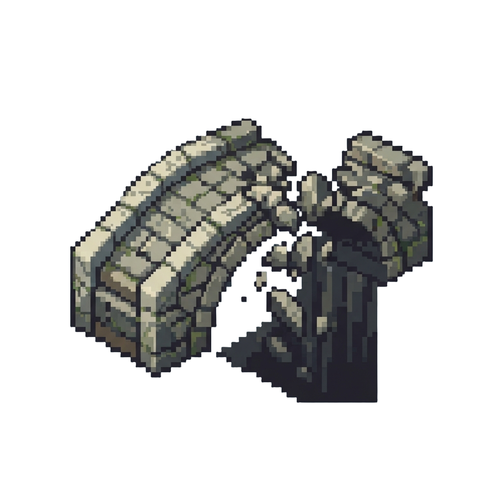 A Collapsing Ancient Stone Bridge
