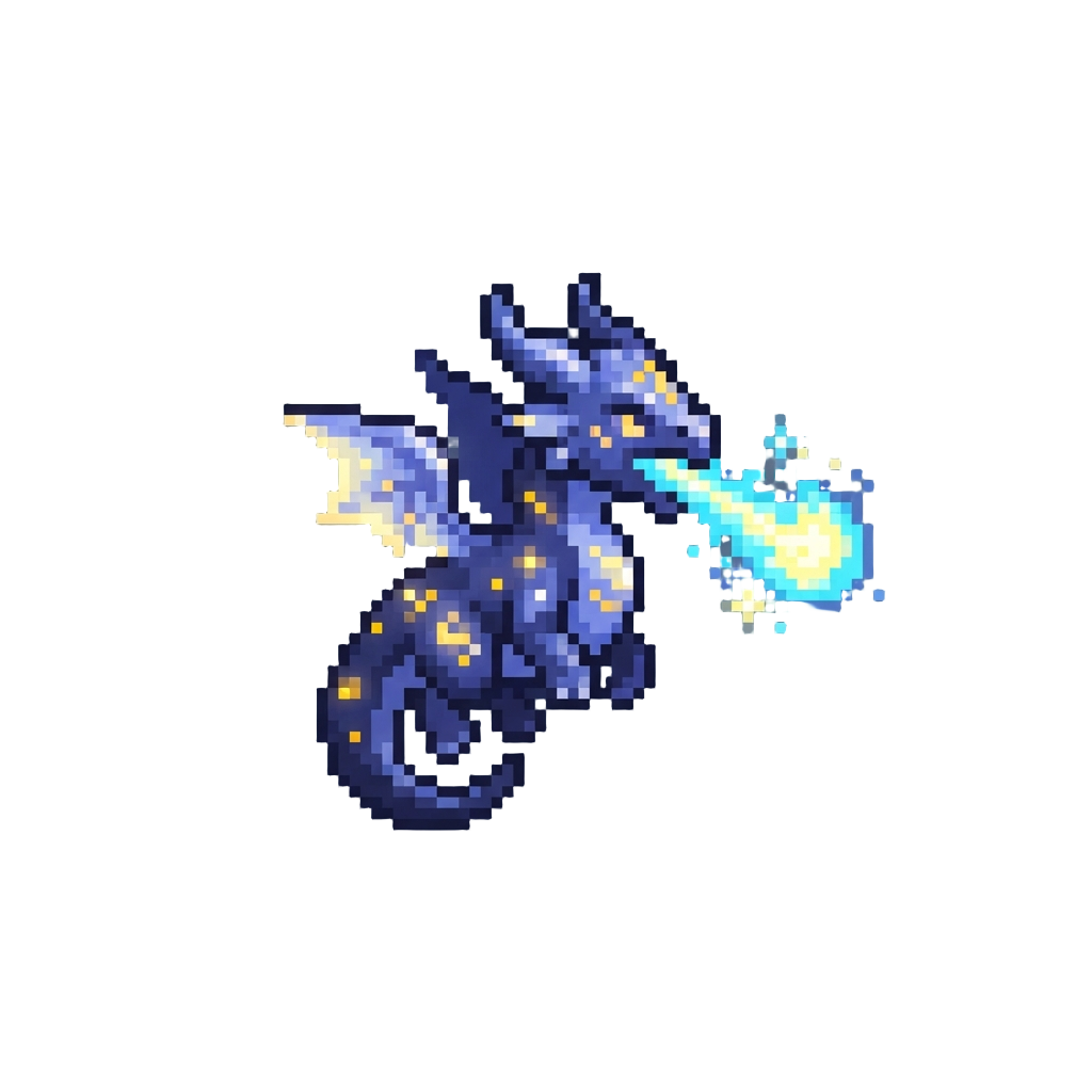 A Glowing Star-dragon with Plasma Breath