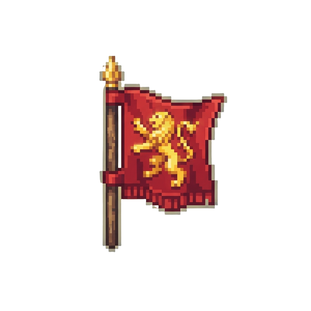 A Glowing Golden Lion Banner