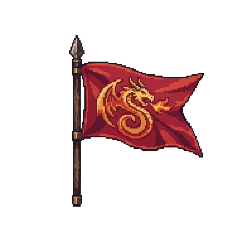 A Fiery Dragon Battle Flag