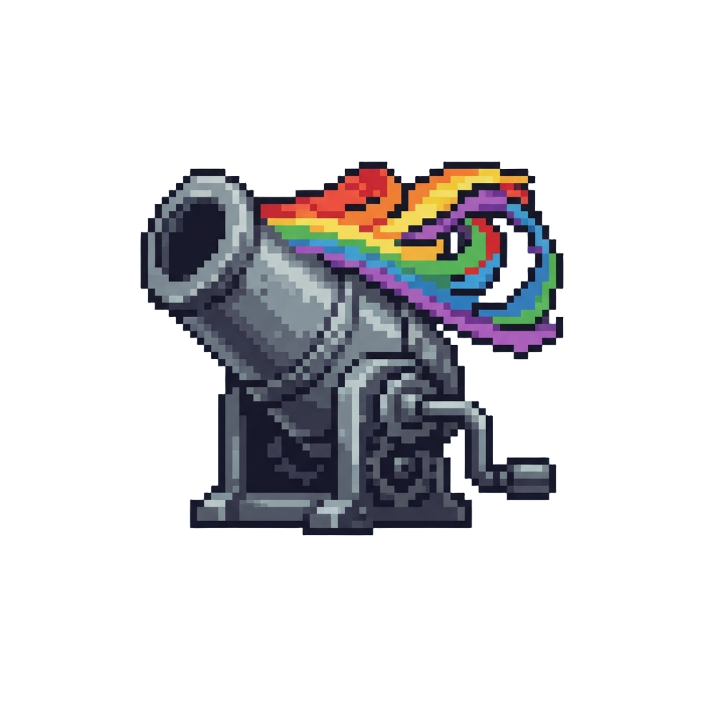 A Rainbow Streamer Cannon