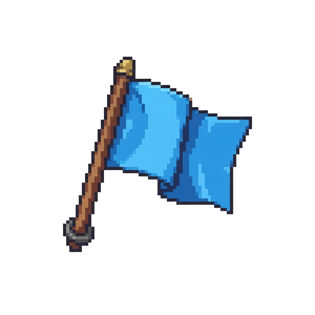 A Simple Bright Blue Team Flag