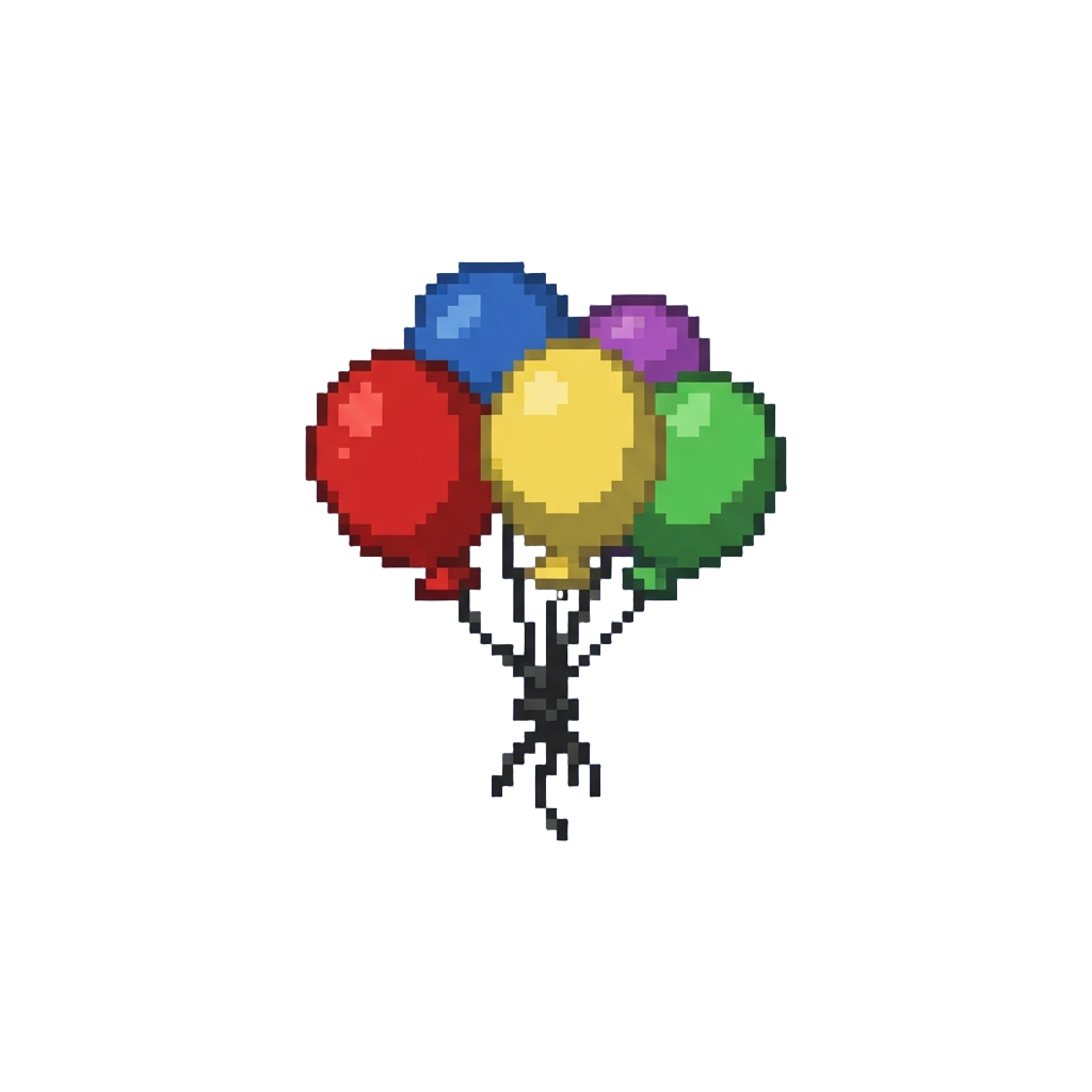A Cloud of Floating Party Balloons