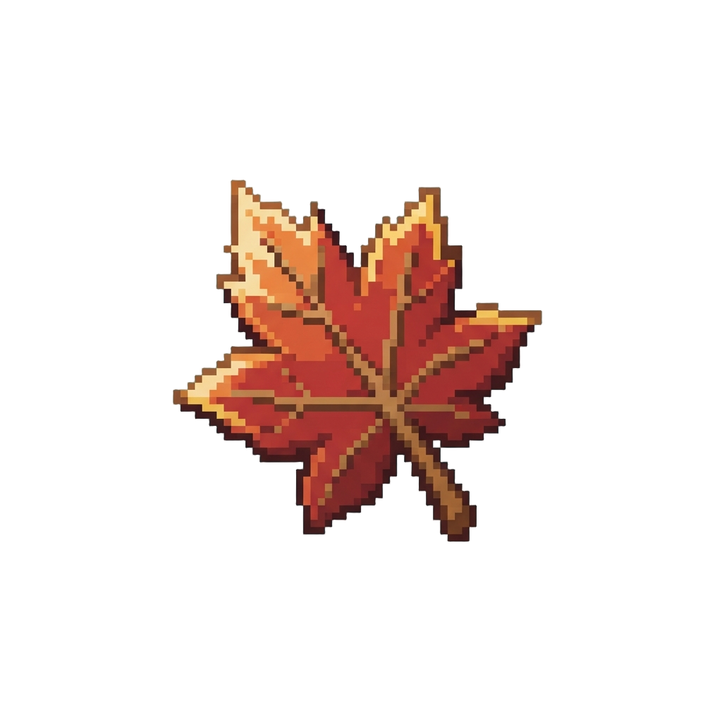 A Solitary Fluttering Maple Leaf