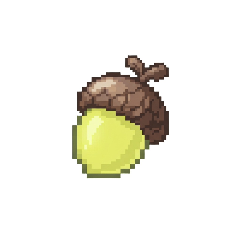 A Single Tiny Glowing Acorn Hat