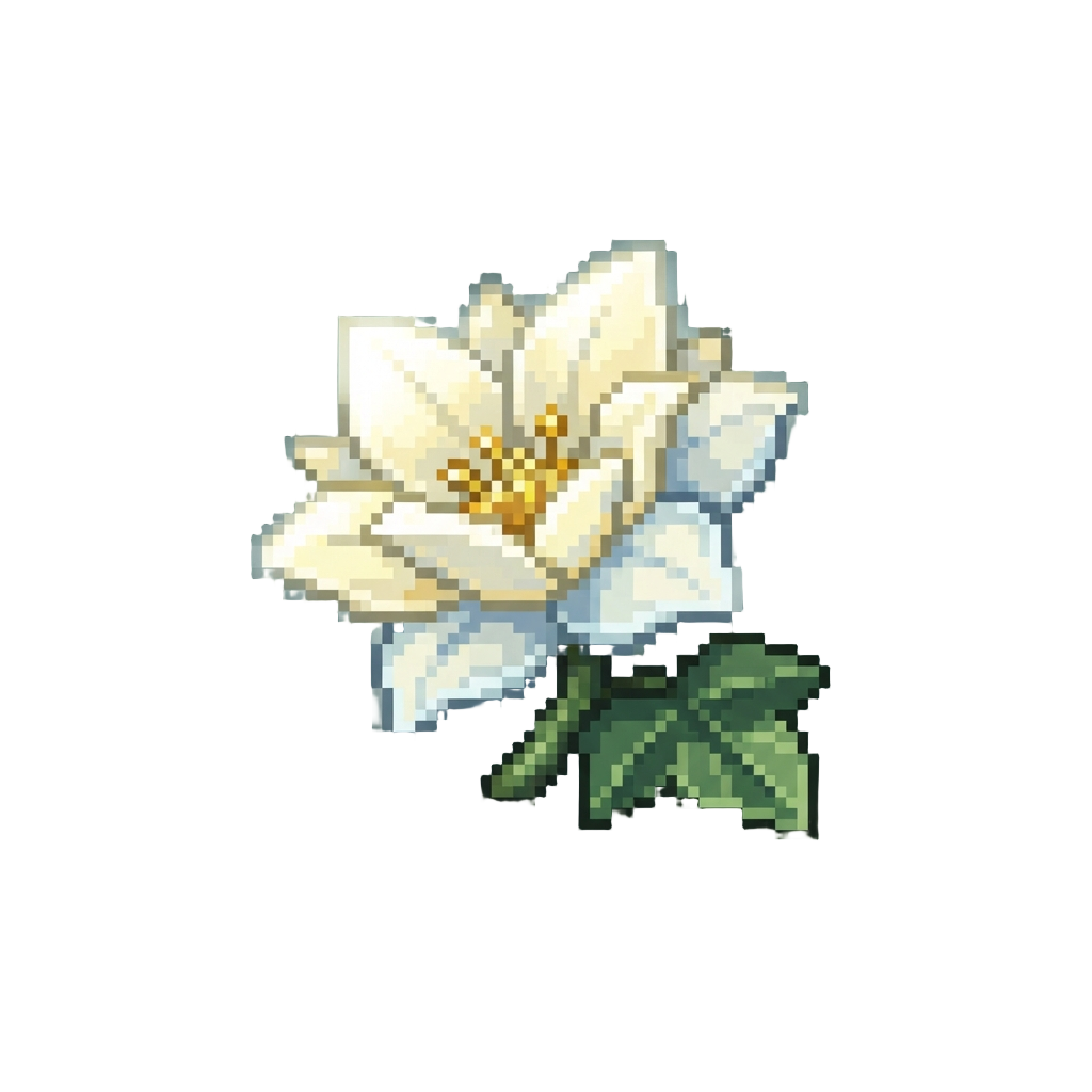 A Giant Glowing White Ivy Blossom