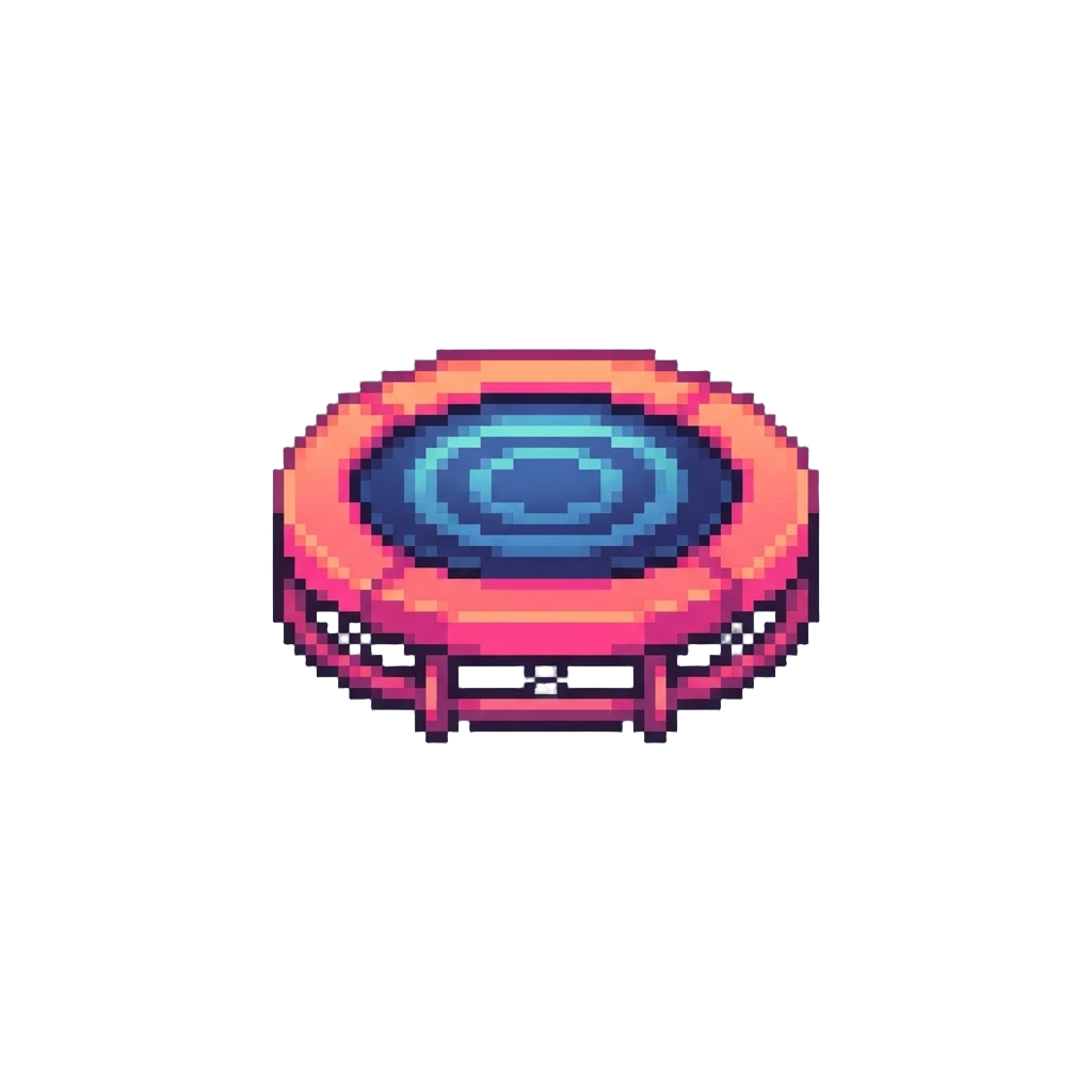 A Thick Neon Foam Trampoline Rebound