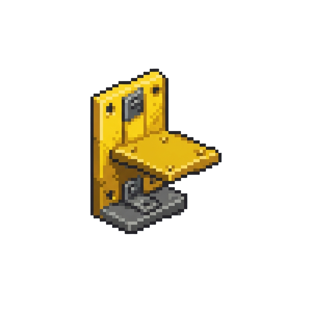A Yellow Warning Sign Bracket