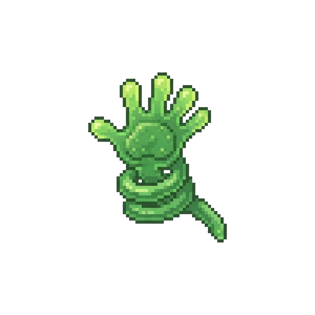 A Tiny Green Sticky Hand