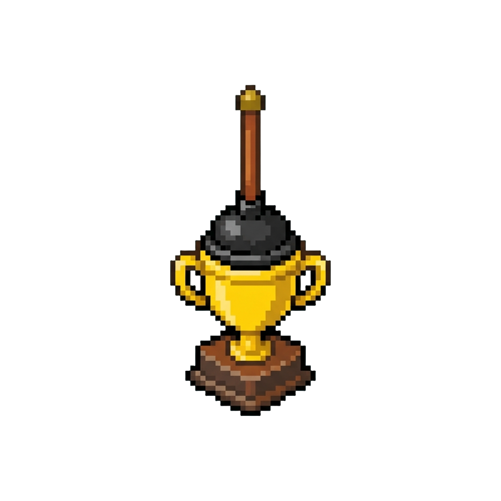A Cartoon Plunger Trophy