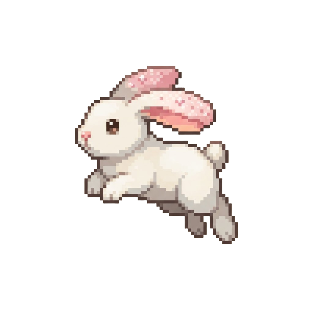 A Leaping Rabbit with Soft Sugar Ears