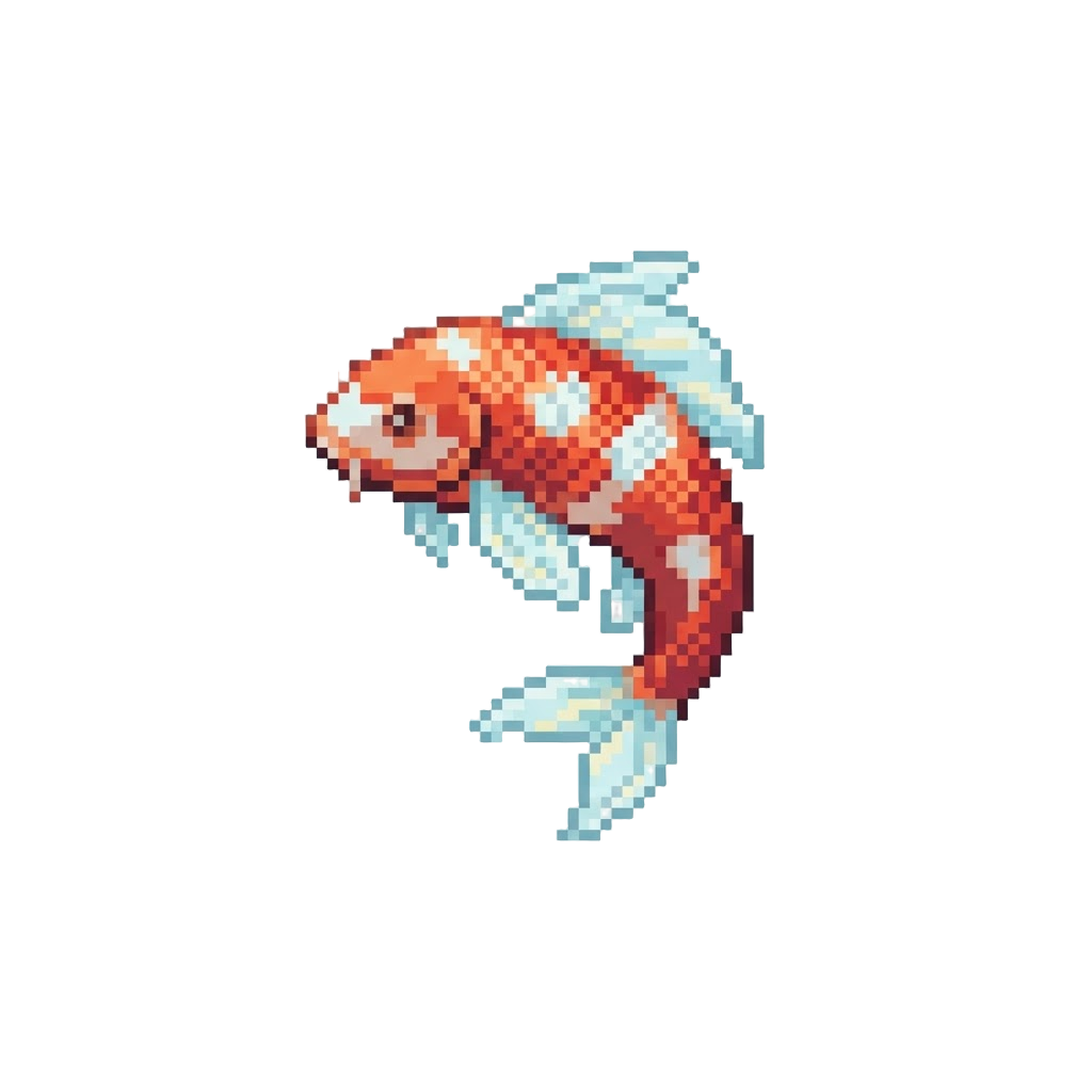 A Graceful Leaping Koi Fish with Translucent Fins