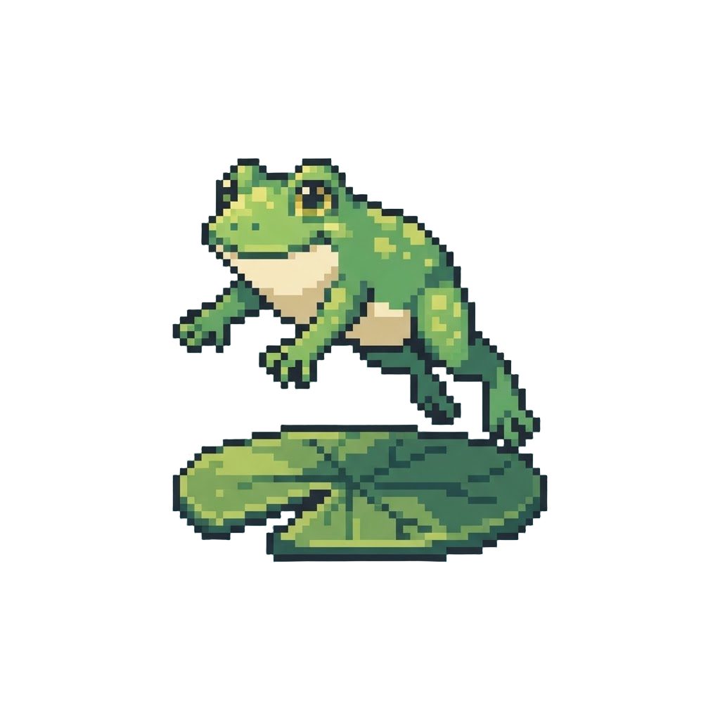 A Playful Jumping Frog on a Lily Pad