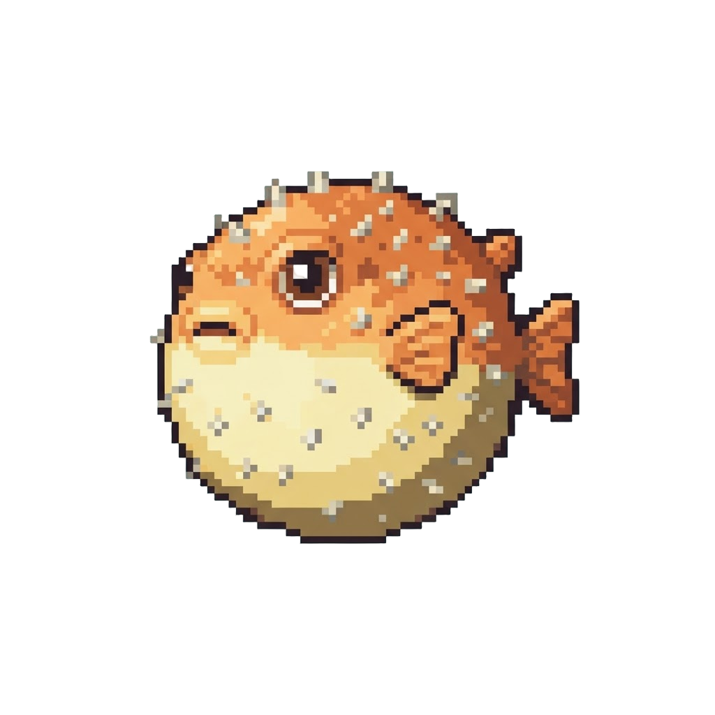 A Puffed-up Blowfish with Tiny Sugar Spines