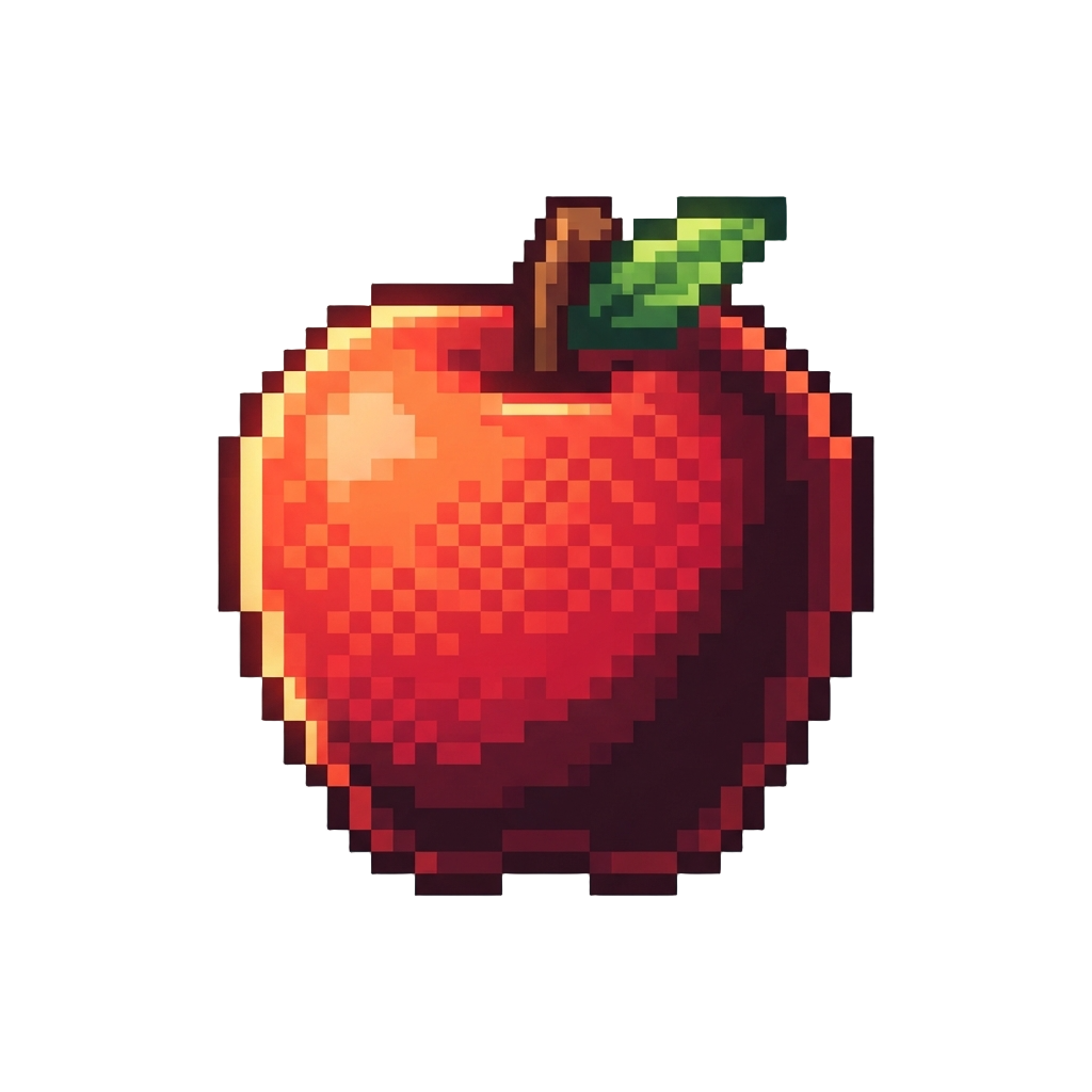 A Glowing Red Arcade Apple
