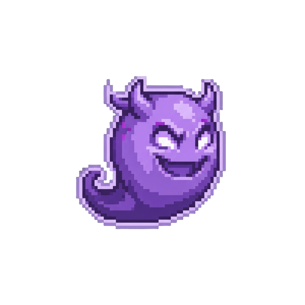 A Glowing Purple Mischievous Spirit