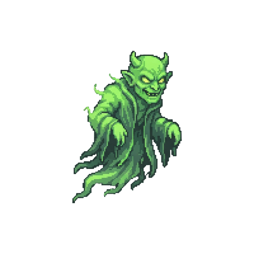 A Neon-green Floating Ghoul