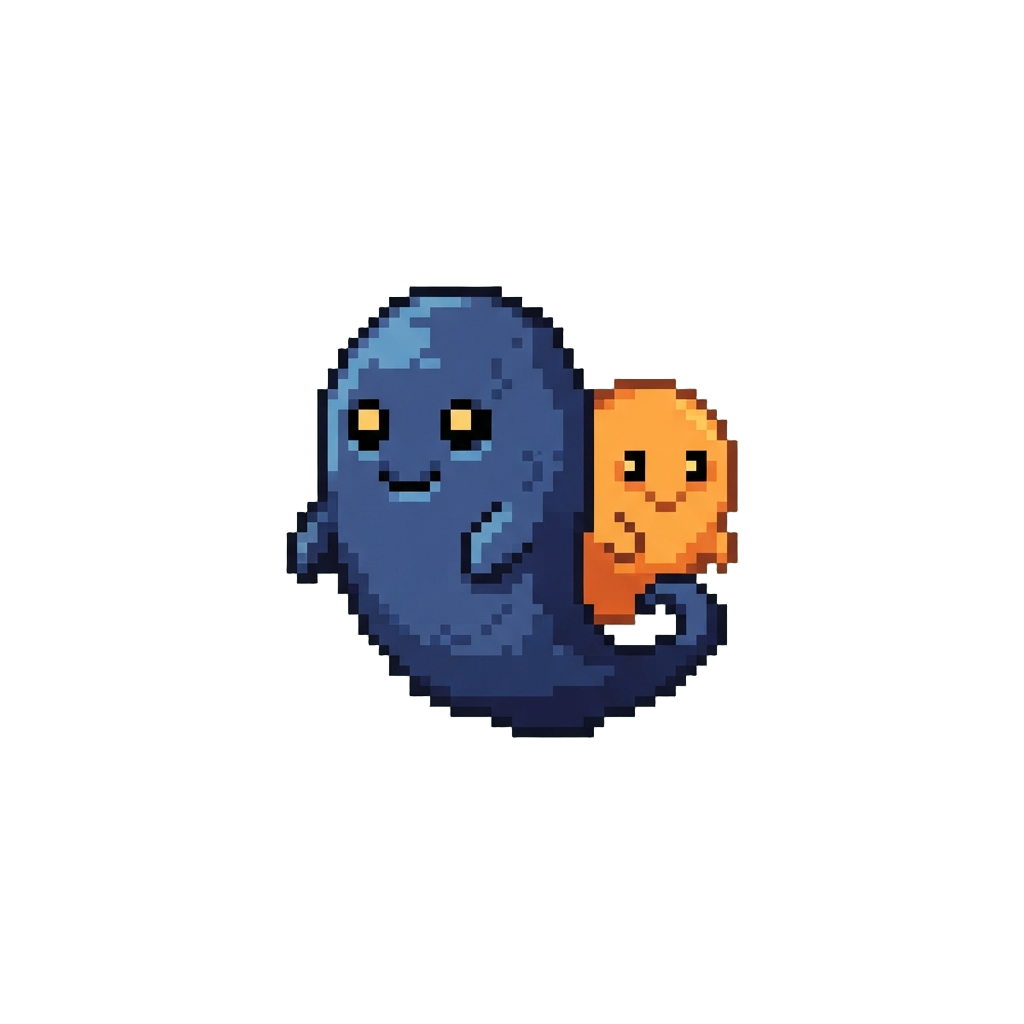 A Dark Blue and Orange Ghost Duo