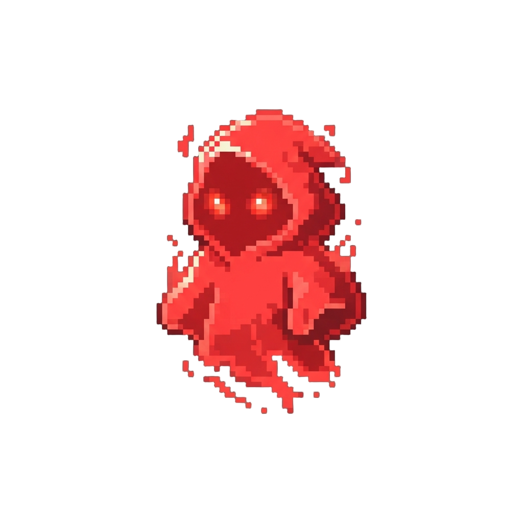 A Bright Red Blinking Pixel Phantom
