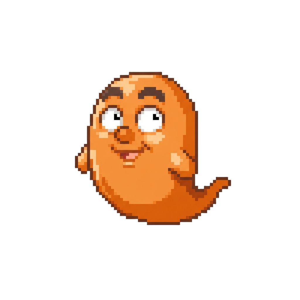 A Goofy Orange Retro Ghost