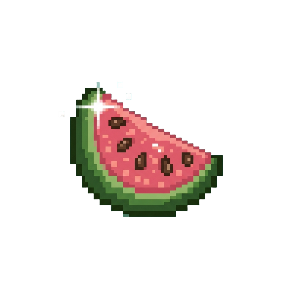 A Sparkling Pixel Melon Slice