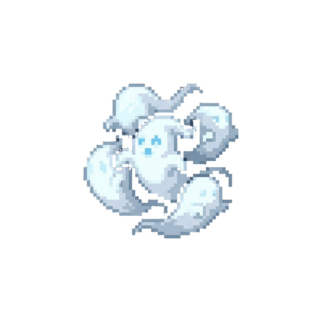 A Mob of Bright Neon-white Specters