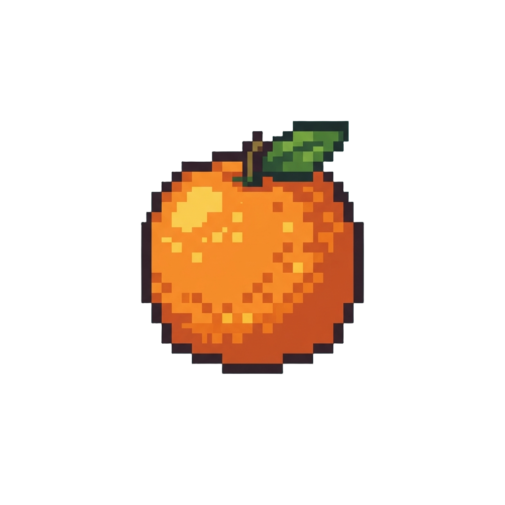 A Shiny Pixelated Orange