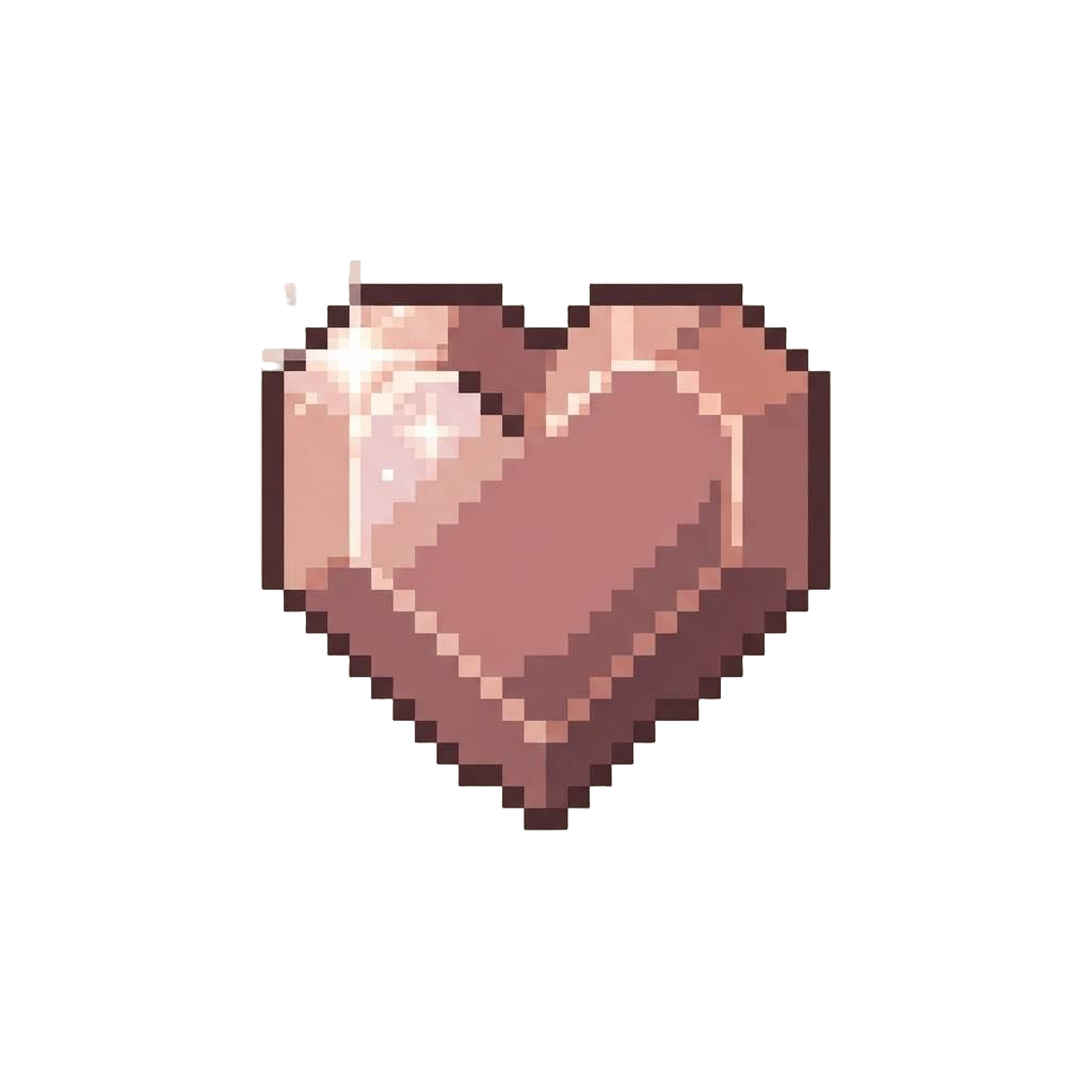 A Sparkling Rose-gold Heart Mark