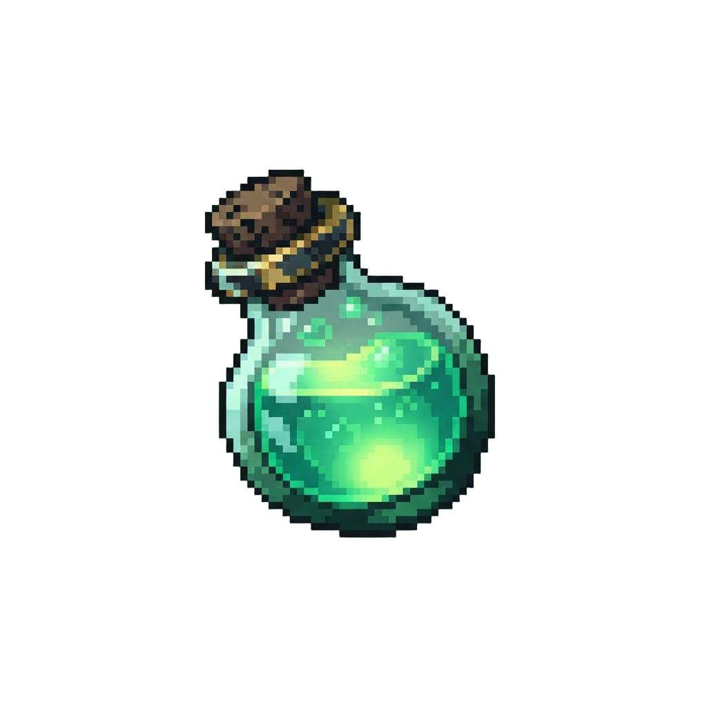 A Glowing Neon-emerald Bio-elixir