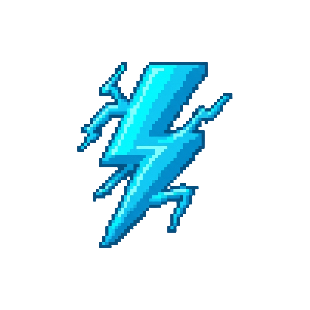 A Brilliant Cyan Storm Lightning Bolt