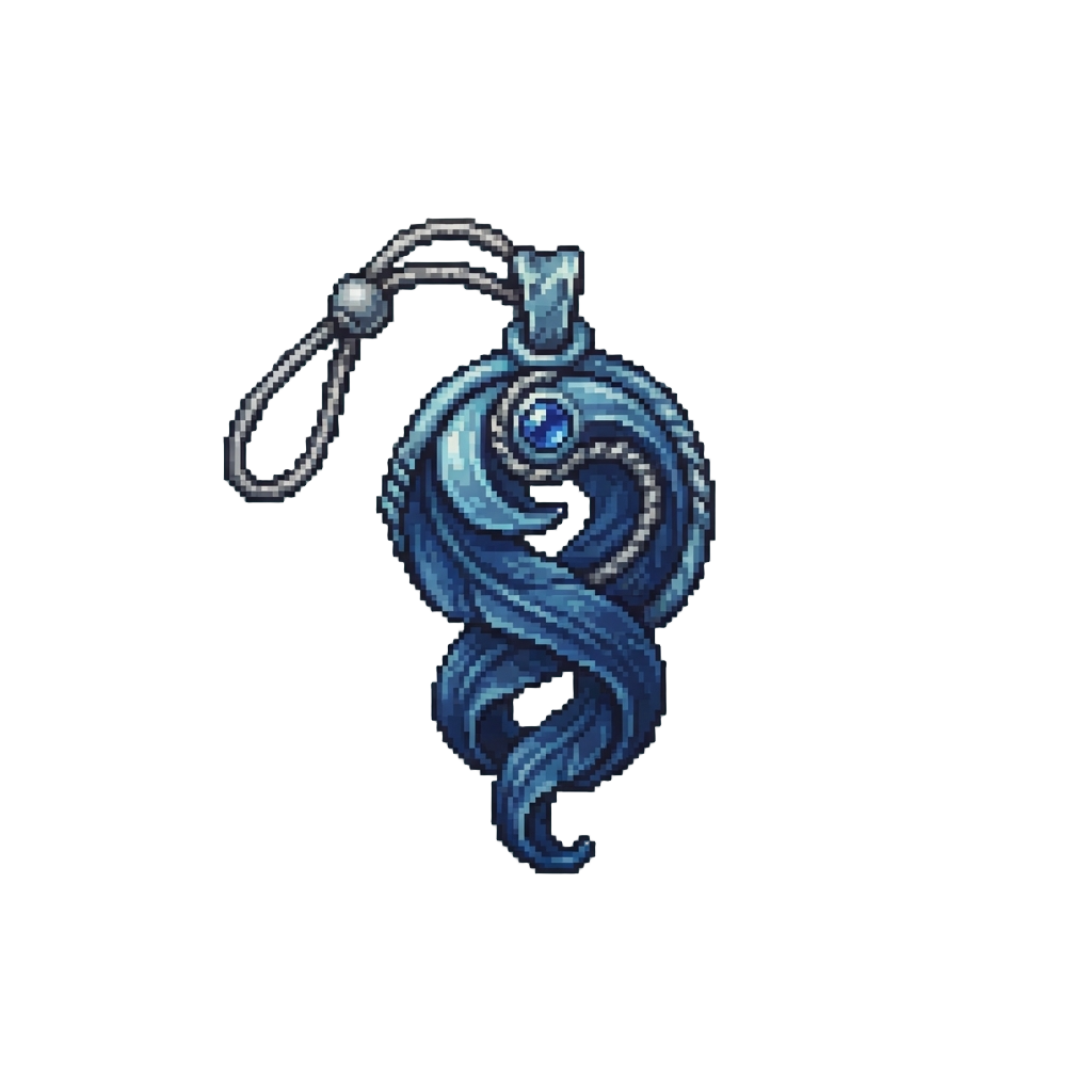 A Swirling Sapphire Kelp Charm