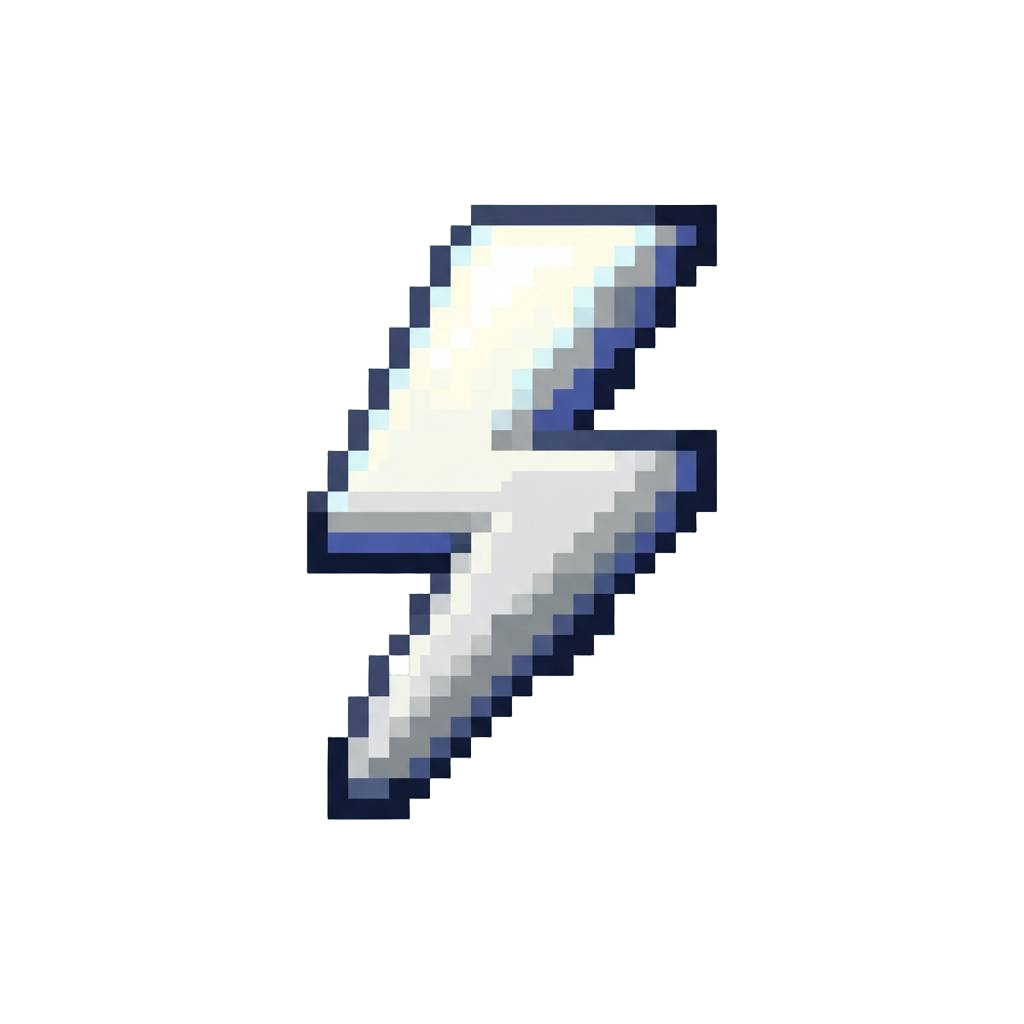 A Zigzagging Bright White Thunderbolt