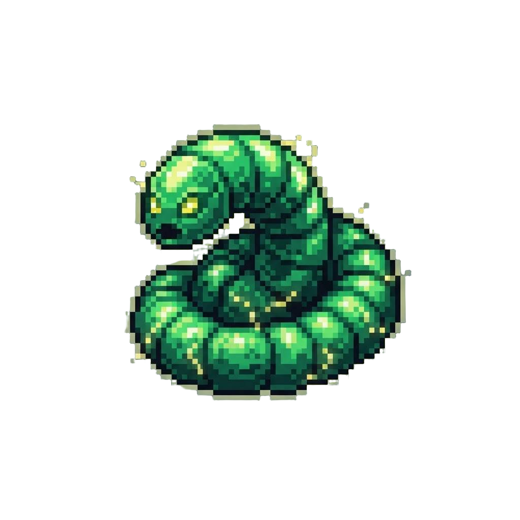 A Crackling Emerald Radioactive Tapeworm