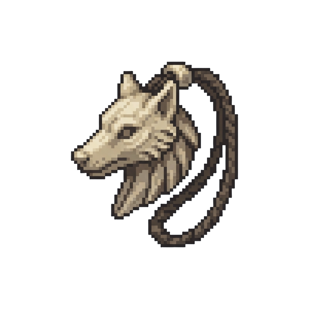 A Rugged Bone-carved Wolf Amulet