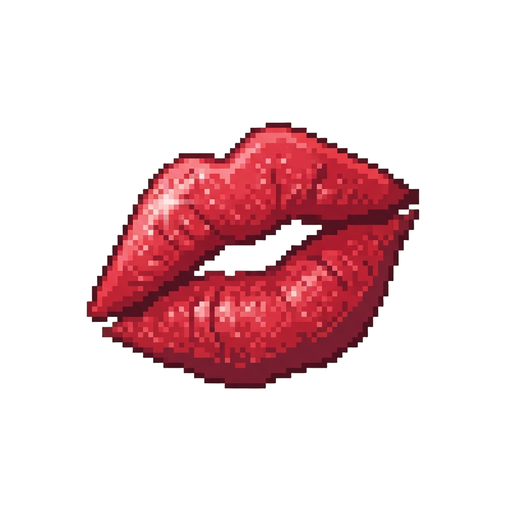 A Simple Sparkling Lipstick Print