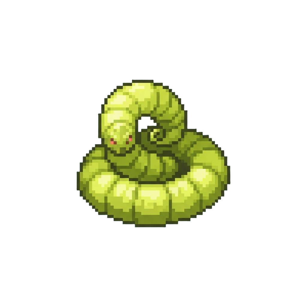 A Glowing Chartreuse Mutant Tapeworm