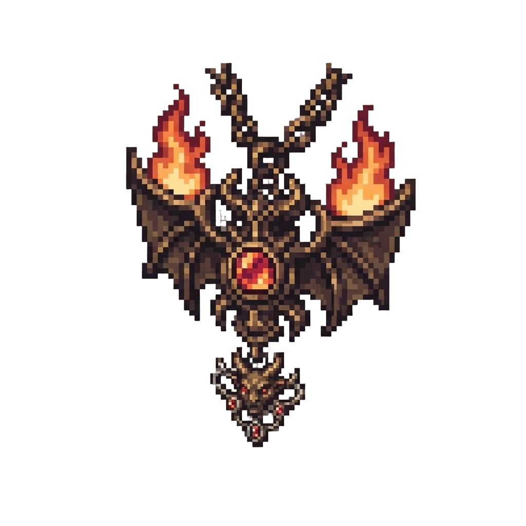 A Dual-flame Demonic Heirloom Pendant