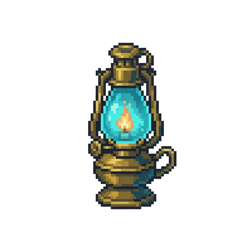 A Glowing Turquoise Brass Lamp
