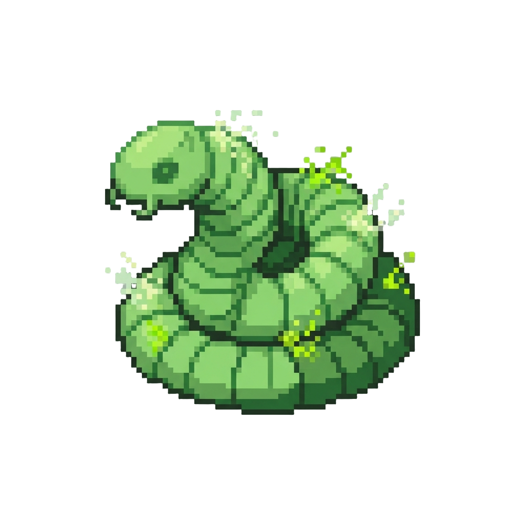 A Sputtering Lime-green Toxic Tapeworm