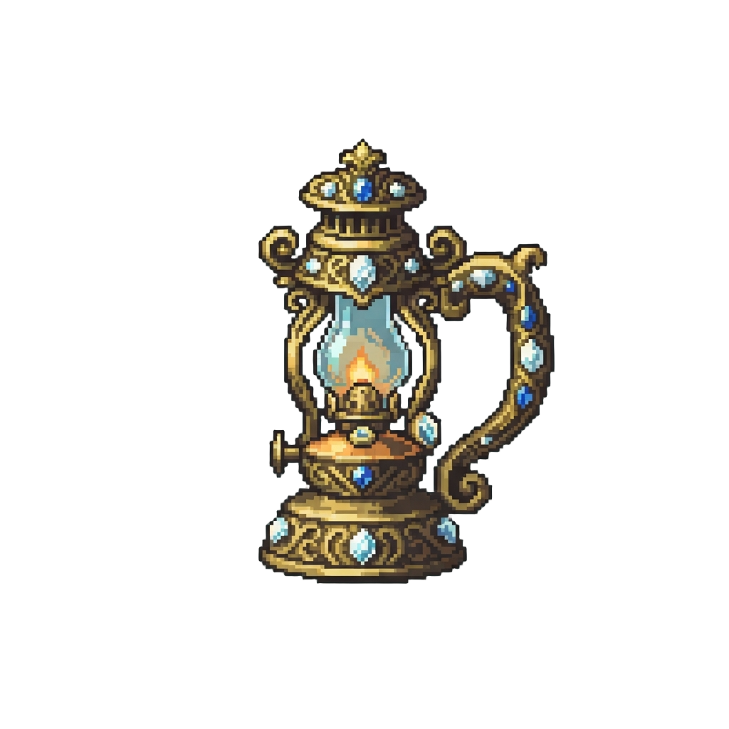 An Ornate Filigree Diamond-encrusted Lamp