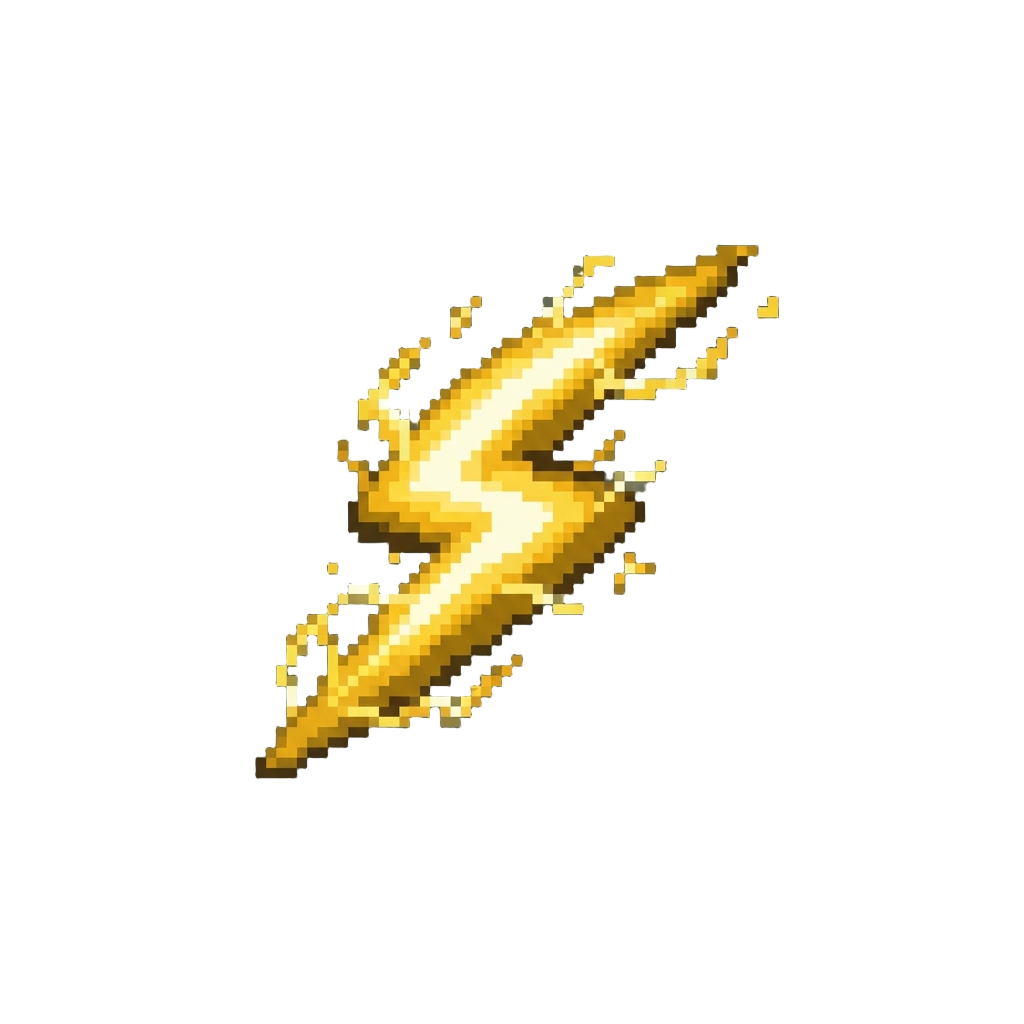 A Blazing Golden Ionic Lightning Arc