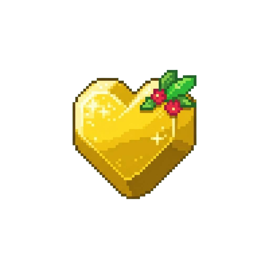 A Glittering Golden Tropical Heart Emblem